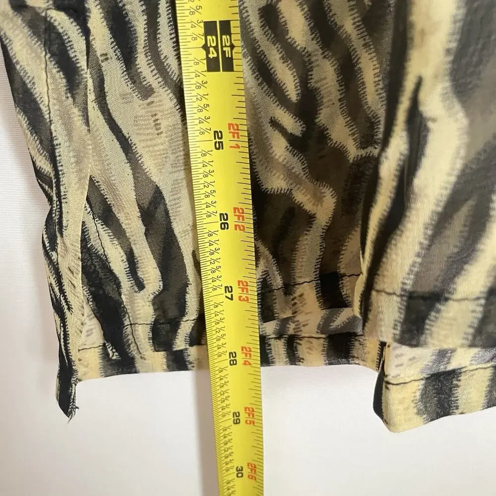 NWT Adini Blouse 2X Animal Print Sheer Tunic Bell Sleeve Boho Artsy Top Zebra - Picture 7 of 8